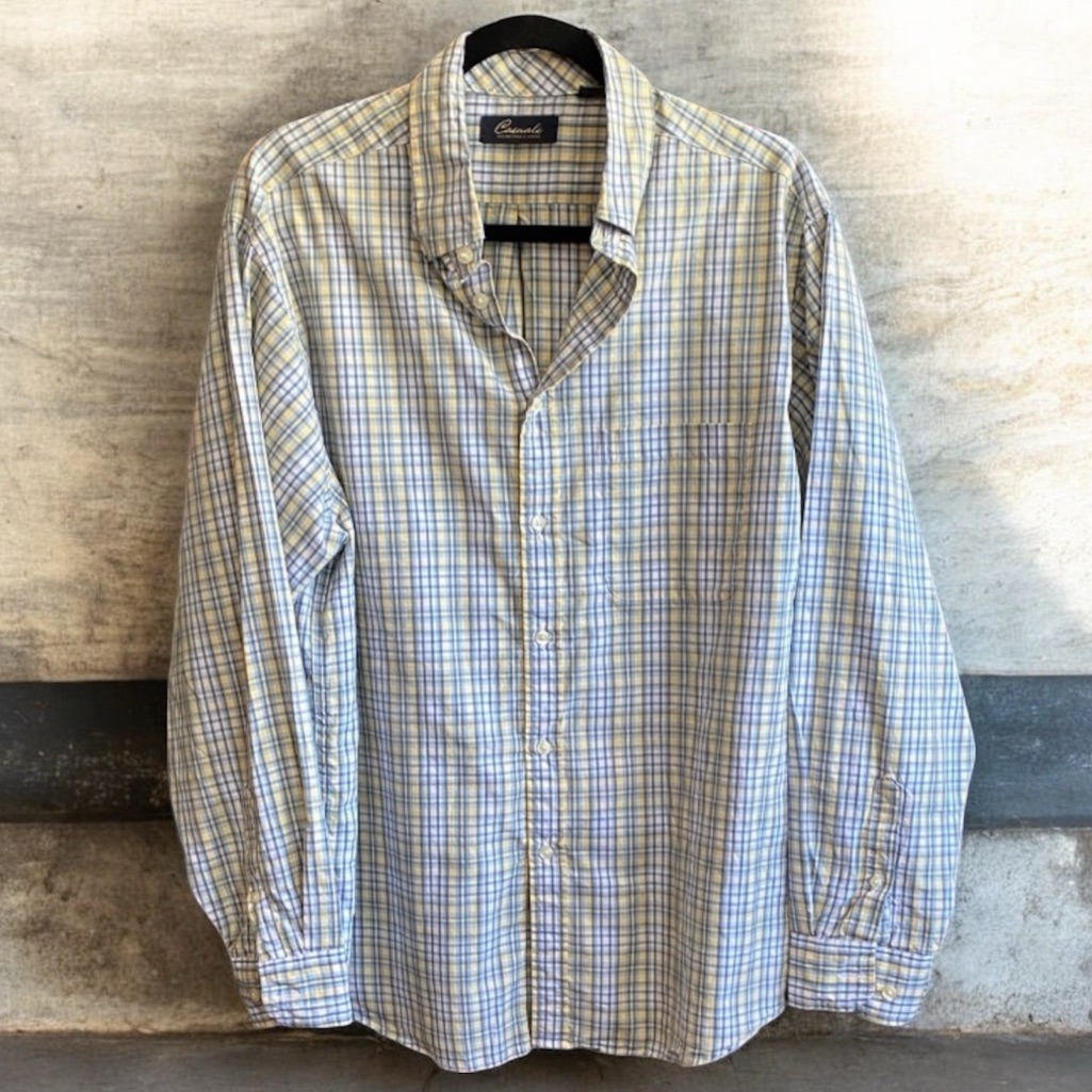 Roundtree & Yorke Casuals Cotton Button Down Shirt Large